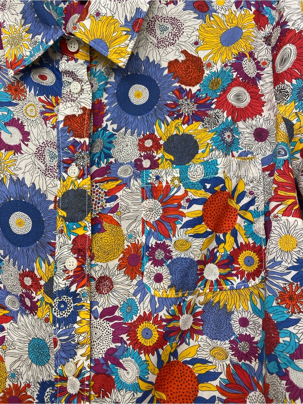 Liberty Art Fabrics Susanna Floral 100% Cotton Button Shirt Size L Wearable Art - Picture 5 of 16